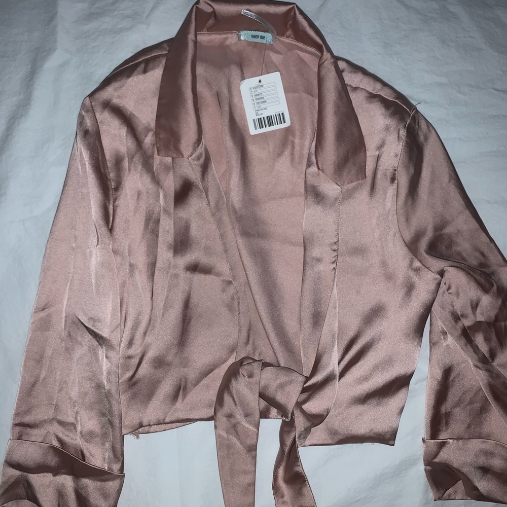 NEW Urban Outfitters silk tie front top